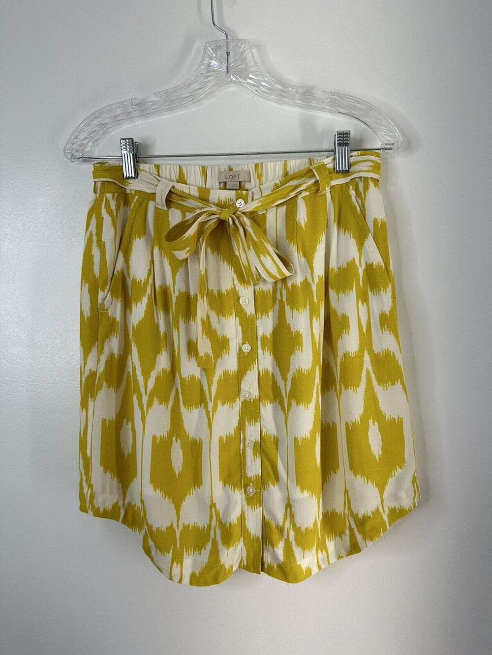 Ann Taylor LOFT Women's Ikat Islander Tie Waist Button Skirt Size Small NEW